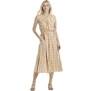 Plus Size Summer Dress Womens Sz XXL Honey Mustard One‎ Shoulder Dress